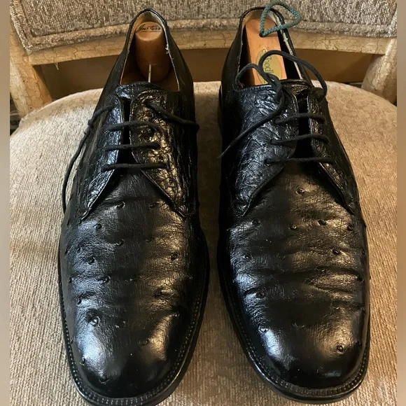 mezlan dress shoes MEZLAN Men's Italian Calfskin Leather Apron Derby Dress Shoes Cognac Size 10 Handmade in Spain Comfort Insole